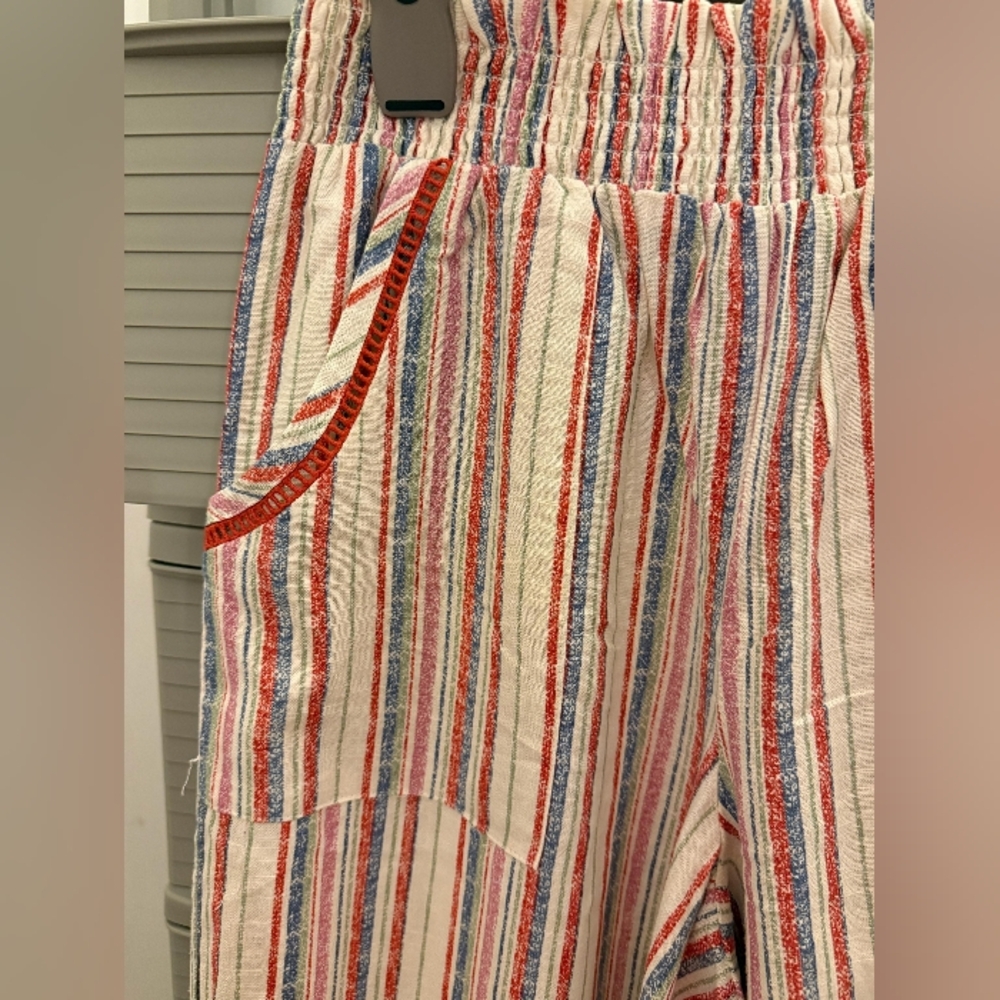 art class Red & Cream Striped Wide-Leg Pants